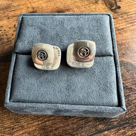 David Yurman Royal Cord Cufflinks w/ Black Diamonds - Picture 10 of 15